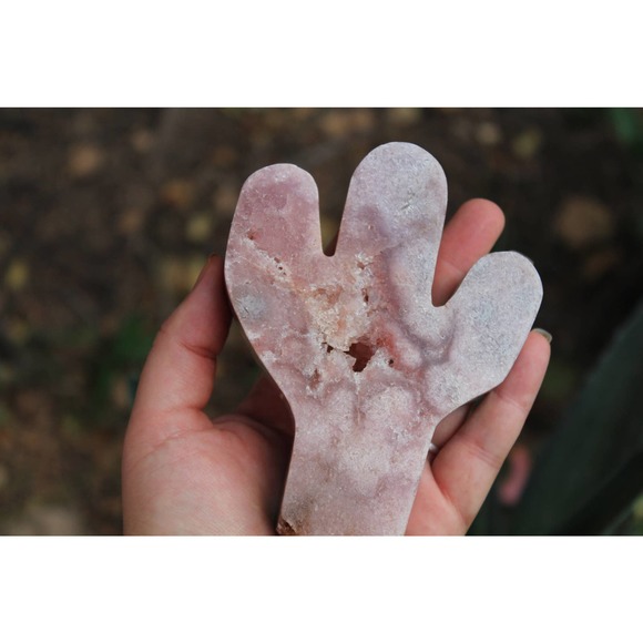 Pink Amethyst Cactus Shaped Stone - Picture 2 of 10